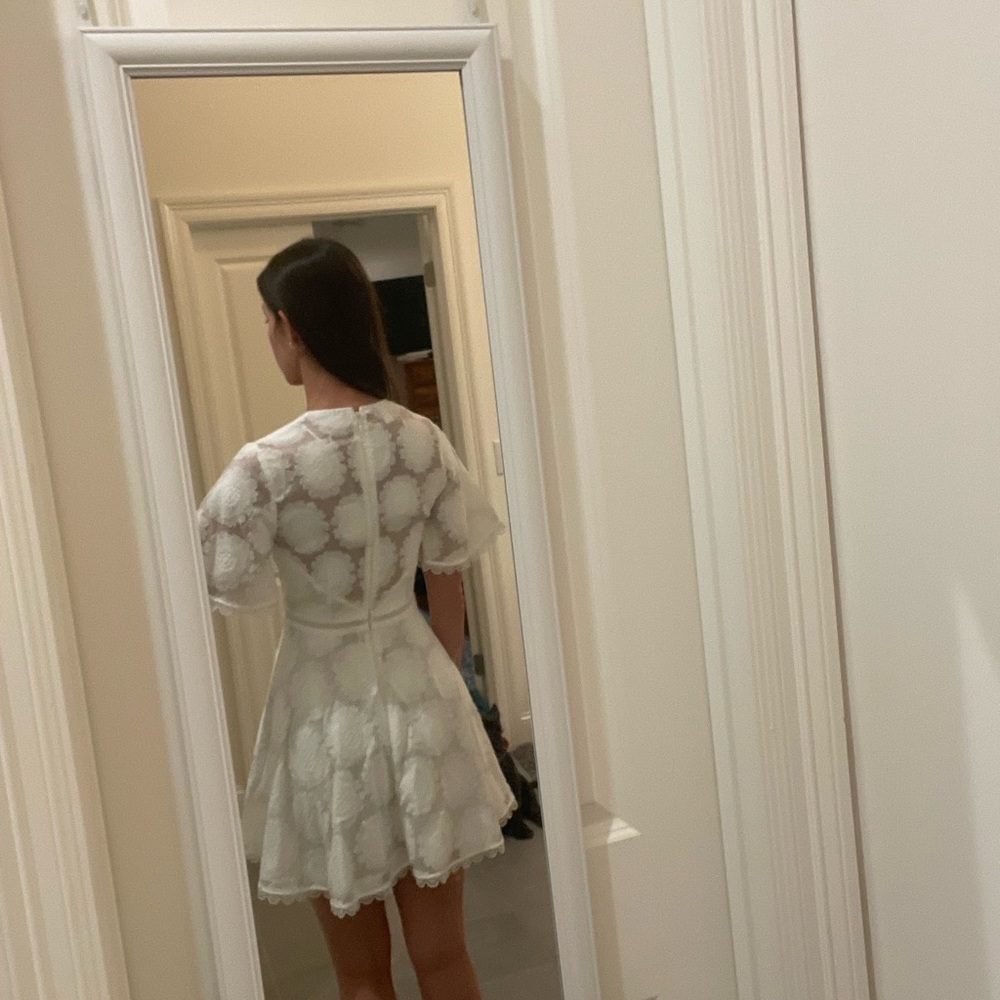 LA MAISON TALULAH Floral White Lace Mini Dress - Picture 12 of 13
